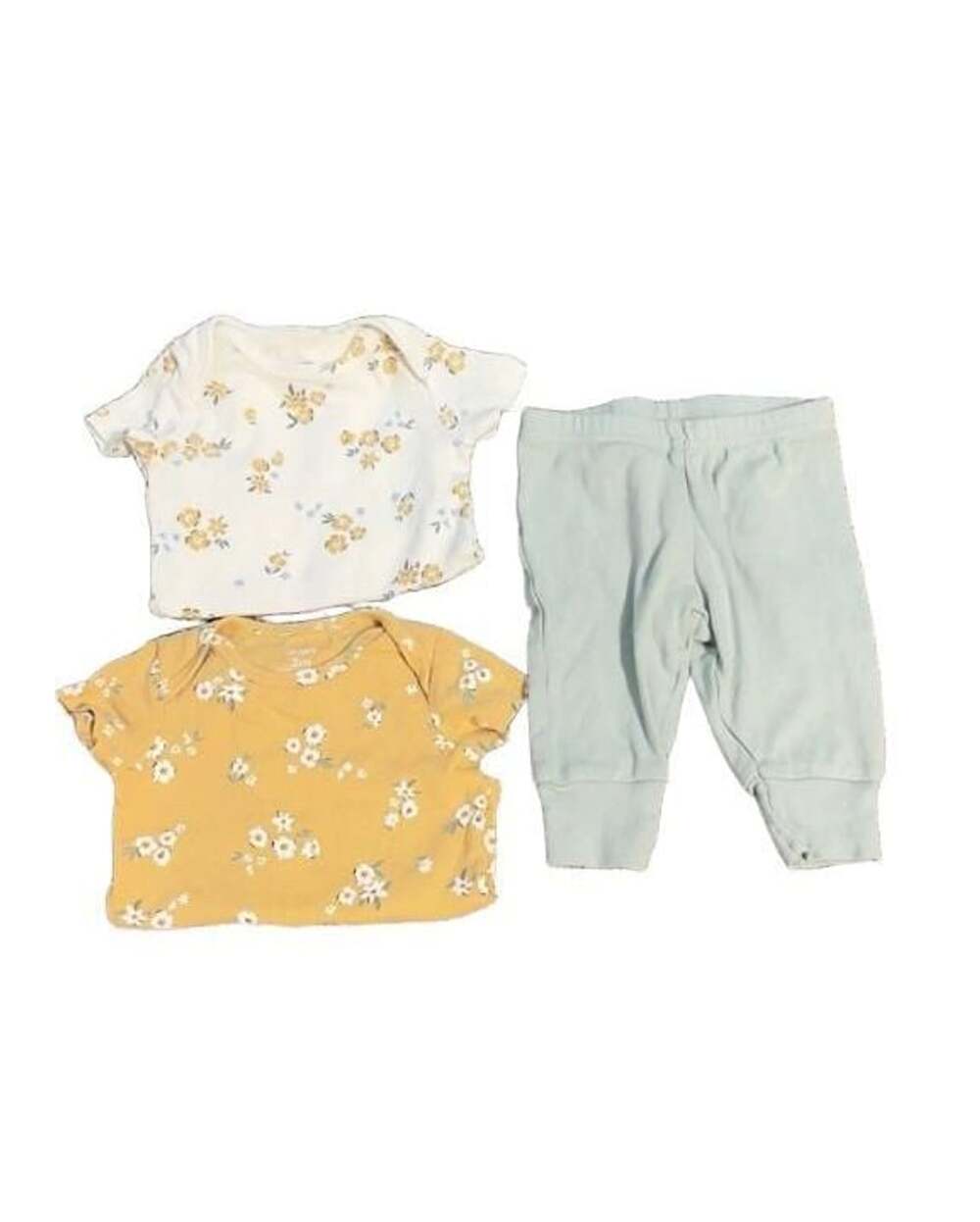 Baby Girl Floral Short Sleeve Bodysuit and Leggings Set 3M